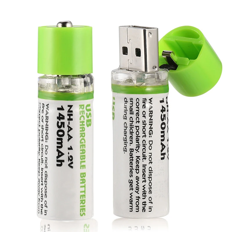 Batería de iones de litio recargable por USB, 1,2 V, AA, 600/1450mAh, n. ° 5, para controles Batería de iones de litio recargable por USB, 1,2 V, AA, 600/1450mAh, n. ° 5, para controles