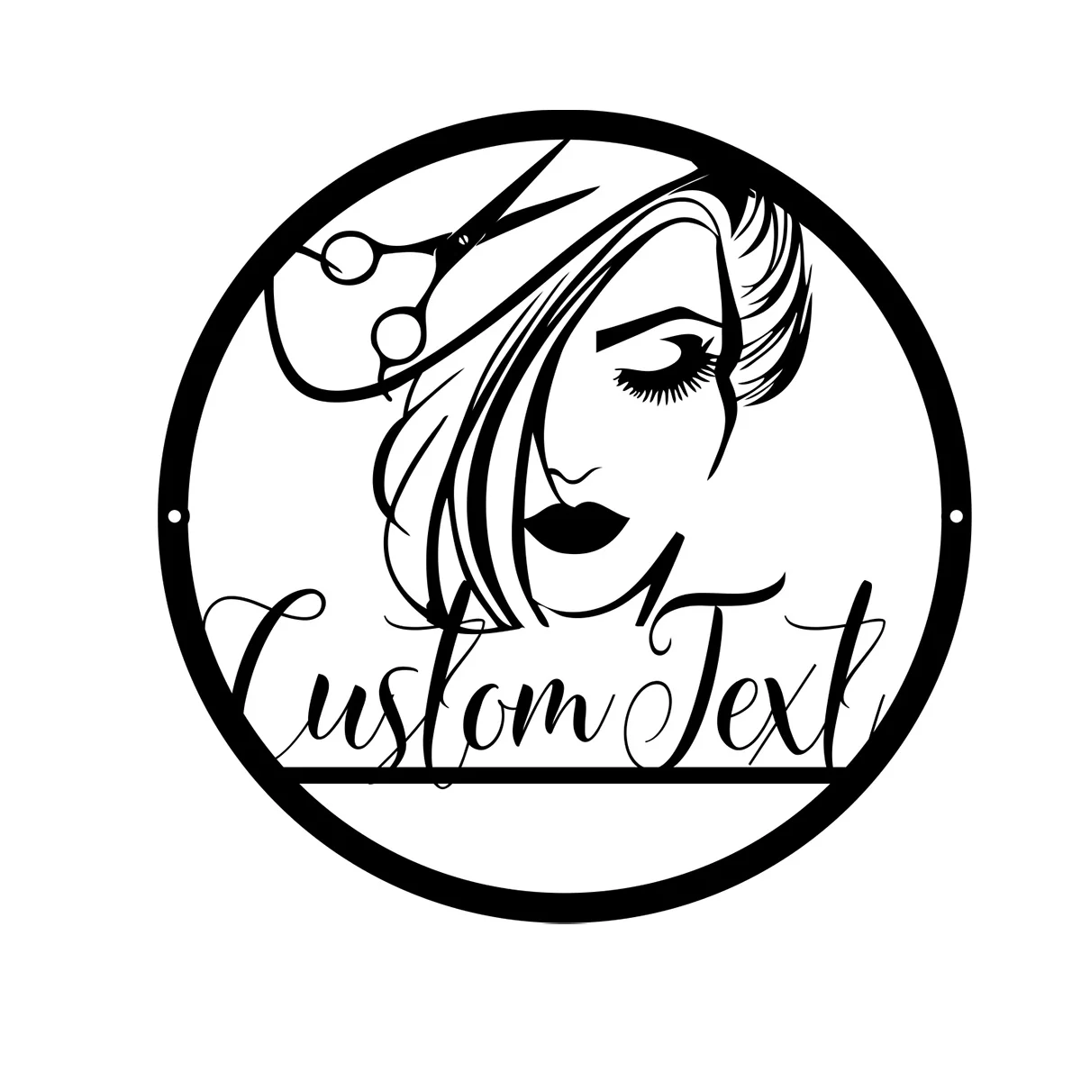 Kişiselleştirilmiş kuaför işareti özel saç stilisti adı logosu kadın yüz güzellik salonu saç dekor Metal duvar sanatı, saç dükkanı