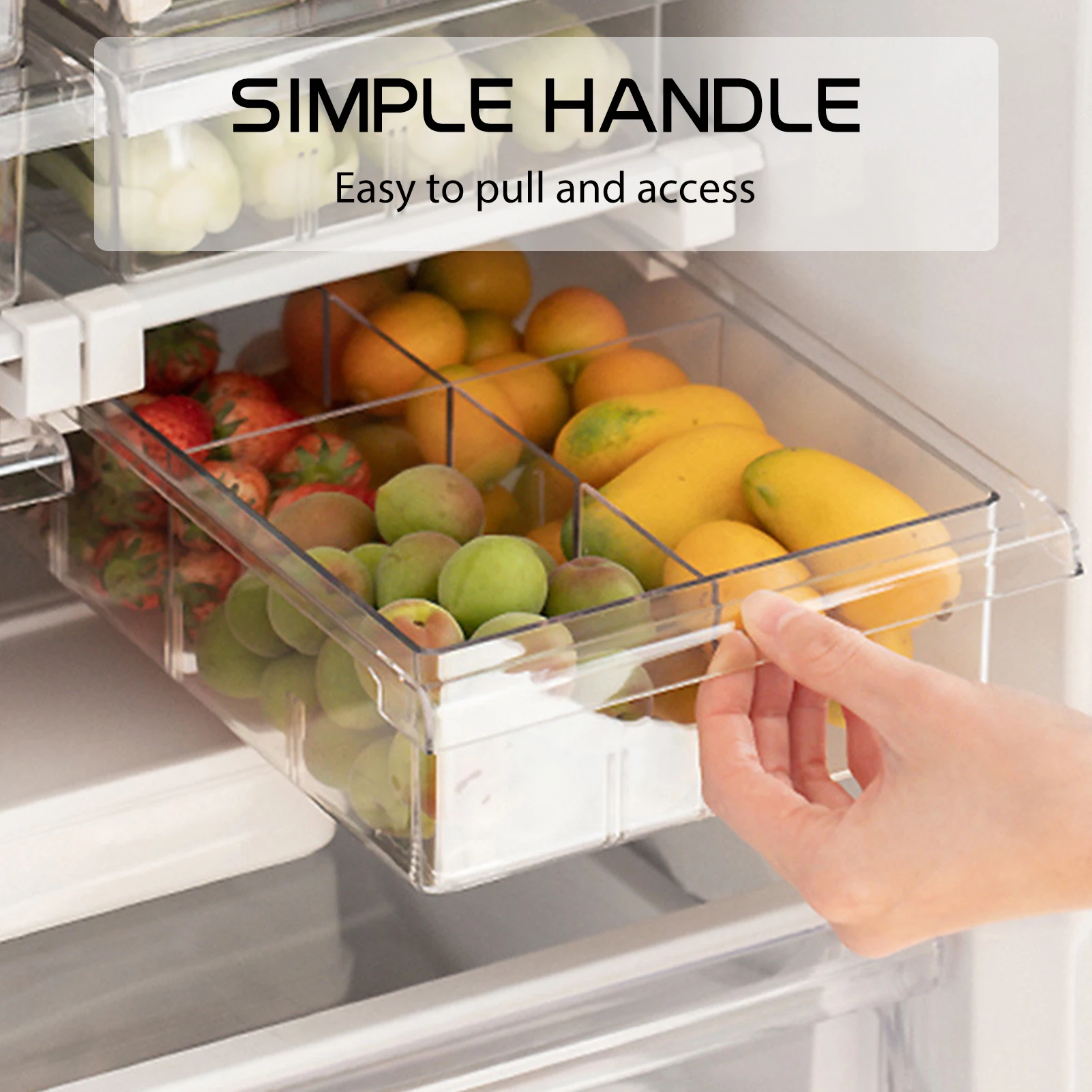 

Контейнер для хранения в холодильнике, портативная корзина большой емкости, держатель для овощей, яиц, фруктов, подвесной ящик для хранения на кухне