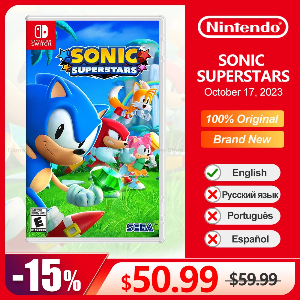 Sonic Superstars Nintendo Switch Offerte Di Gioco 100% Original Physical Game Card Platformer Supporto Di Genere Multiplayer Per Switch