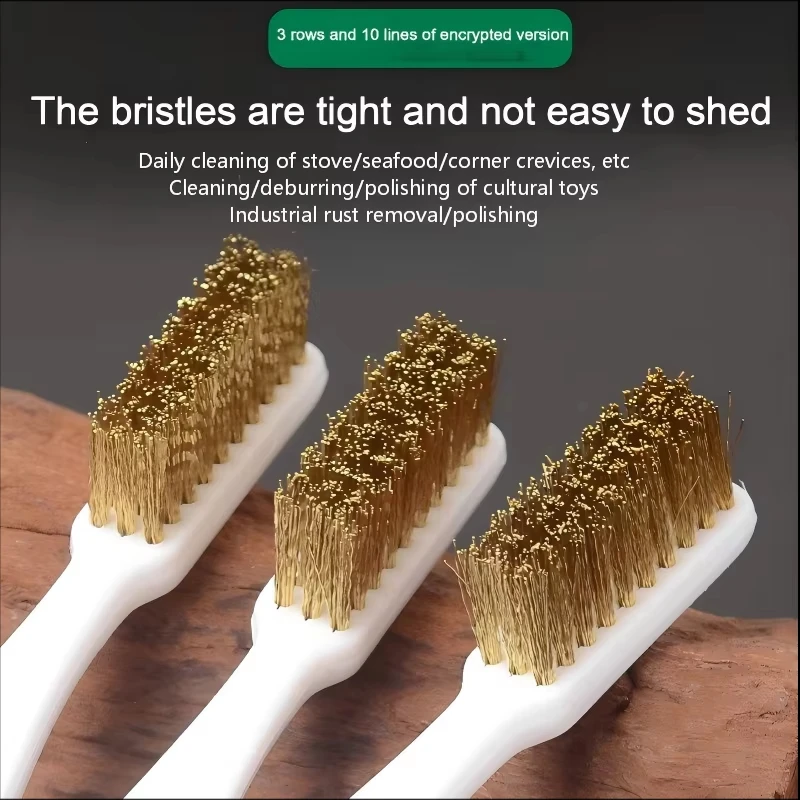 1/3/5pcs Mini Brass Wire Brush Set for Paint & Rust