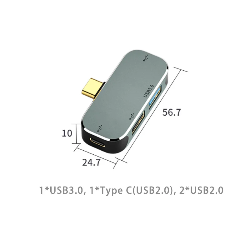 Usb tipo c Extender Docking Station Usb 3.0 Jack de Áudio 35 mm Adaptador Hdmi 4k Hub Splitter para Computador Macbook Pd100w - Imagem 2