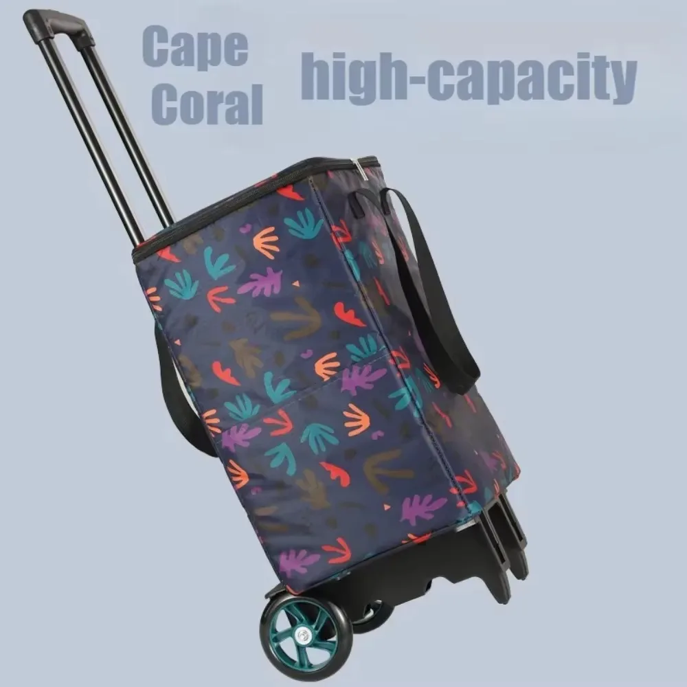 Folding Shopping Cart Household Lightweight Shopping Trolley Pull Rod Hand Pulled Car High-capacity Portable Waterproof Trailer folding shopping cart