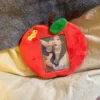 MINKYS Cute Red Apple Fluffy 3 inch Kpop Photocard Holder Photo Card Holder Bag Pendant School Stationery 2