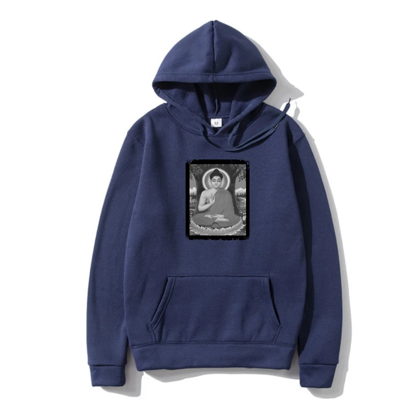 

Mens Womens Orange Outerwear Vintage Buddha wood engraving effec S-3XL Autumn Hoodys