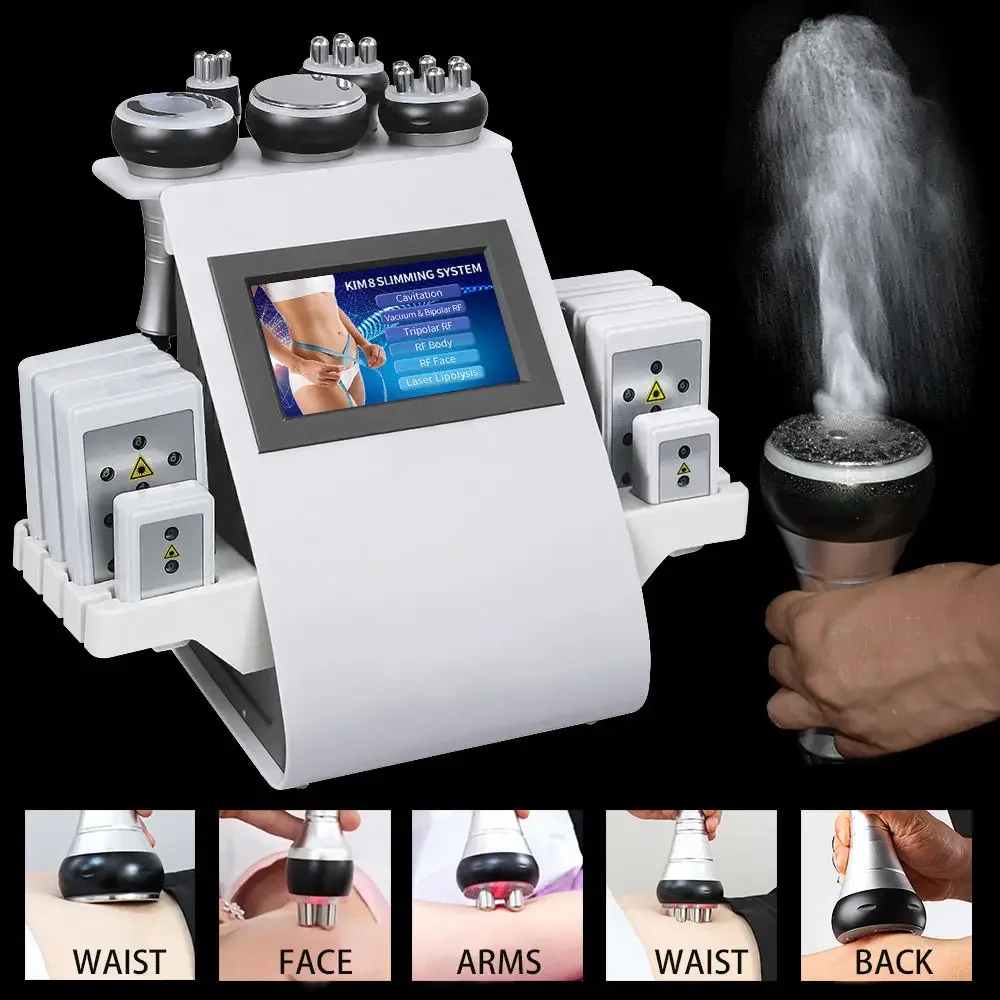 6 in 1 Tool 40K Cavitation Ultrasonic Body Slimming Machine Multi-Polar Frequency Anti-Wrinkle Rejuvenation Skin Lift Tighten