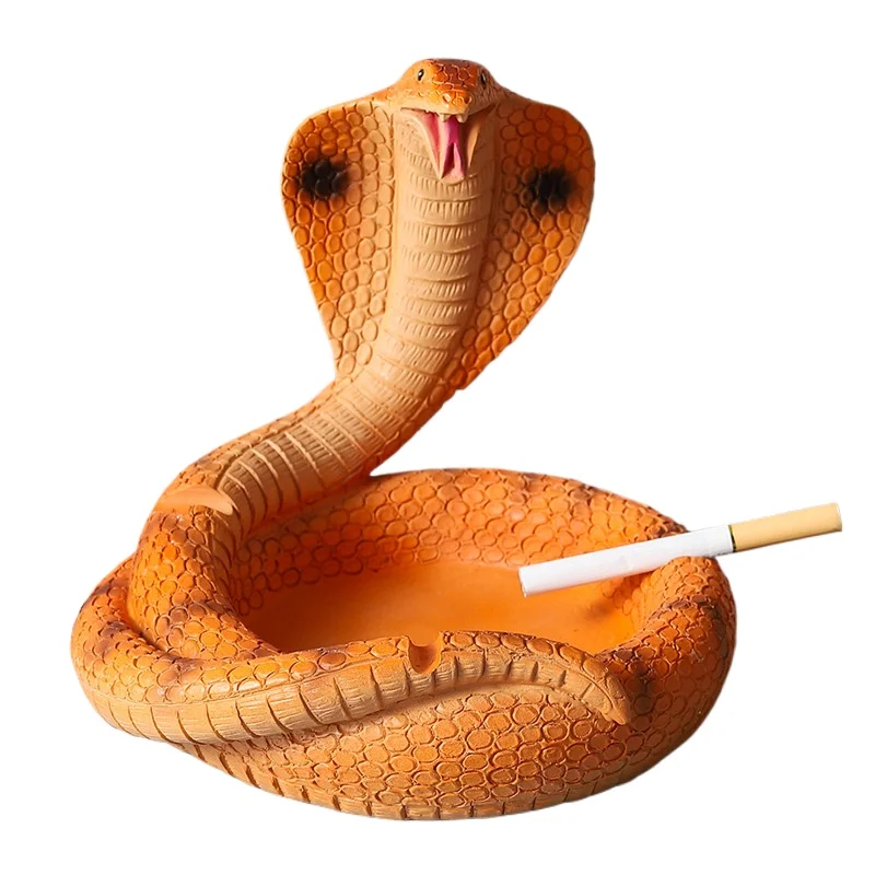 Cobra Ashtray Resin Snake Ashtray Living Room Bedroom Anti-fly Ash Creative Decorations Home Decoration Accessories