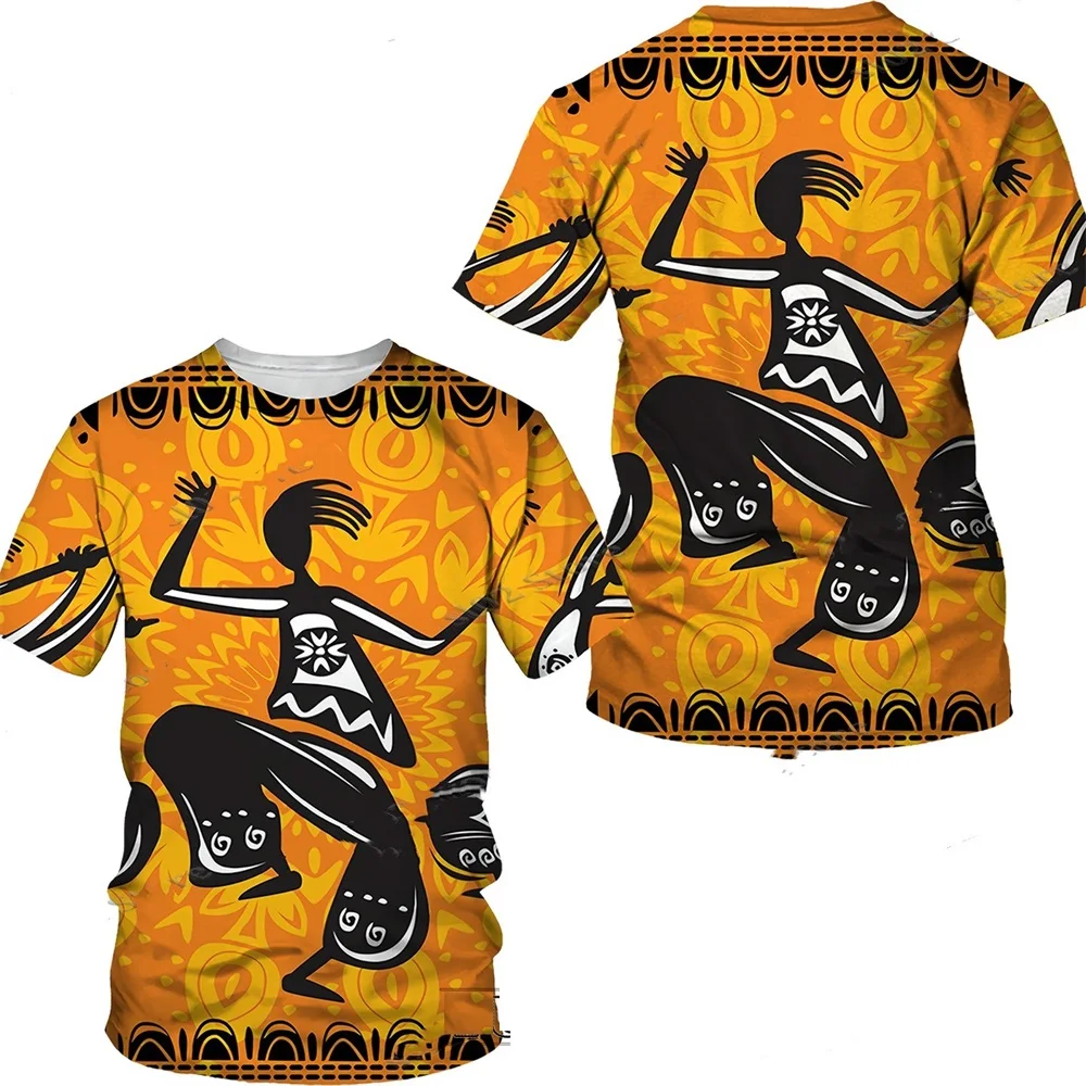 

Ethnic Style 3D Print Graphic Tees Unisex Dashiki Clothes Summer African Men's Short Sleeve T Shirt Street Fashion Outfits Men