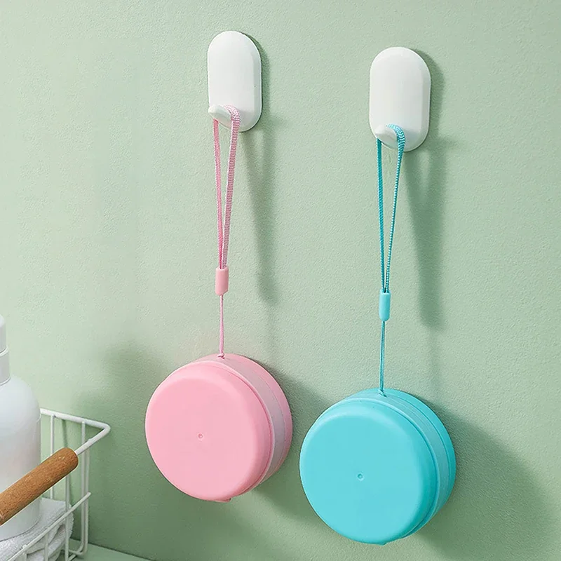 1pc Portable Bathing Brush Hanging Bath Body Scrubber Soap Case Silicone Brush Massage Hair Tactile Brush bath sponge 2