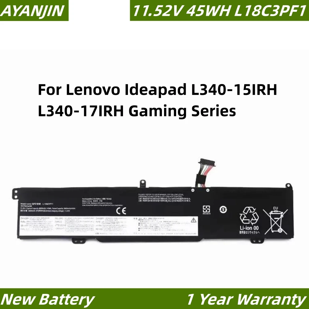 L18C3PF1 L18M3PF1 11,52 в 45 Вт-ч Аккумулятор для ноутбука Lenovo Ideapad L340-15IRH Gaming Series 5B10T04975