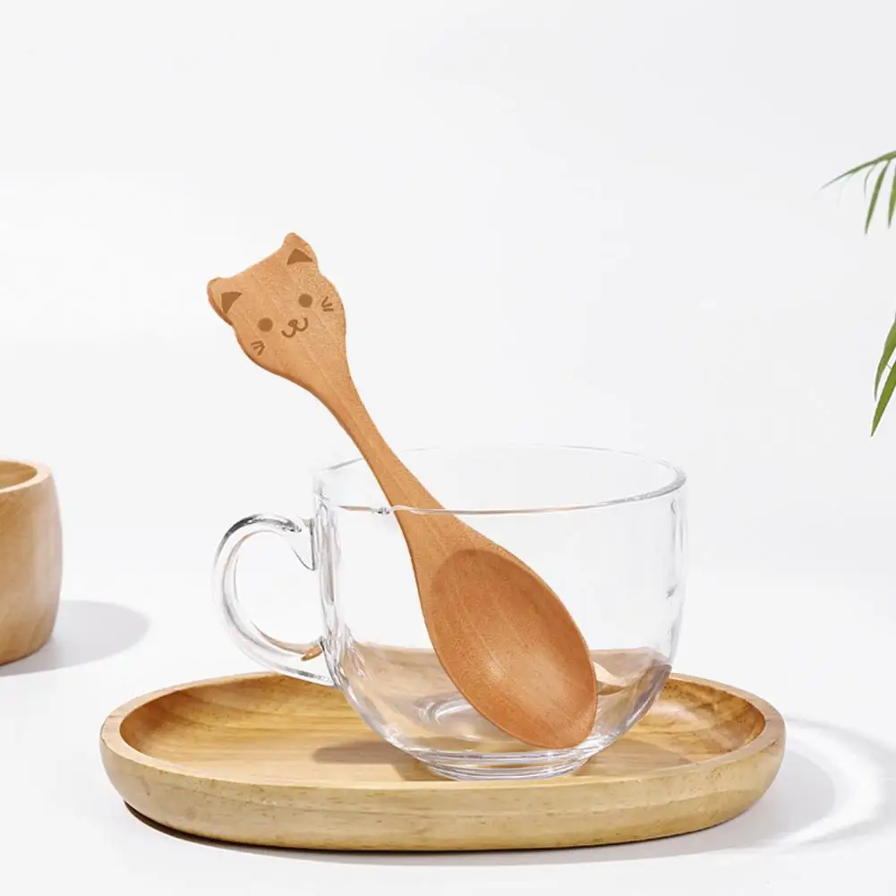 

High-quality Wooden Spoons Durable Wooden Spoons Adorable Versatile Wooden Spoons for Kids 5 Cute Cartoon for Children's