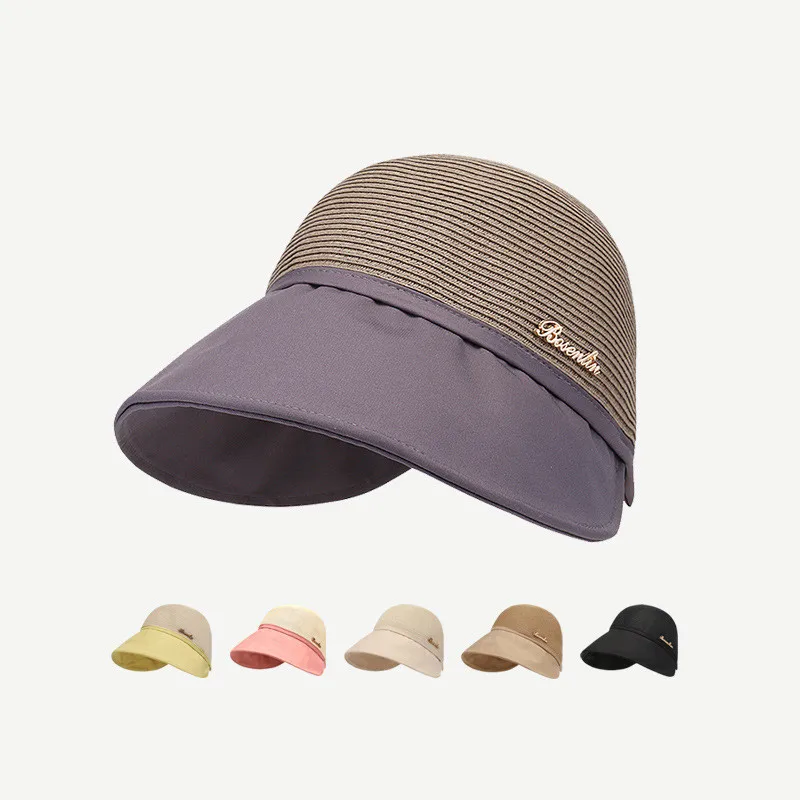 

Women's large brim sunscreen hat for beach outing in summer Outdoor Beach UV Protection Sunshade Cap Casual Big Brim Bucket Hat