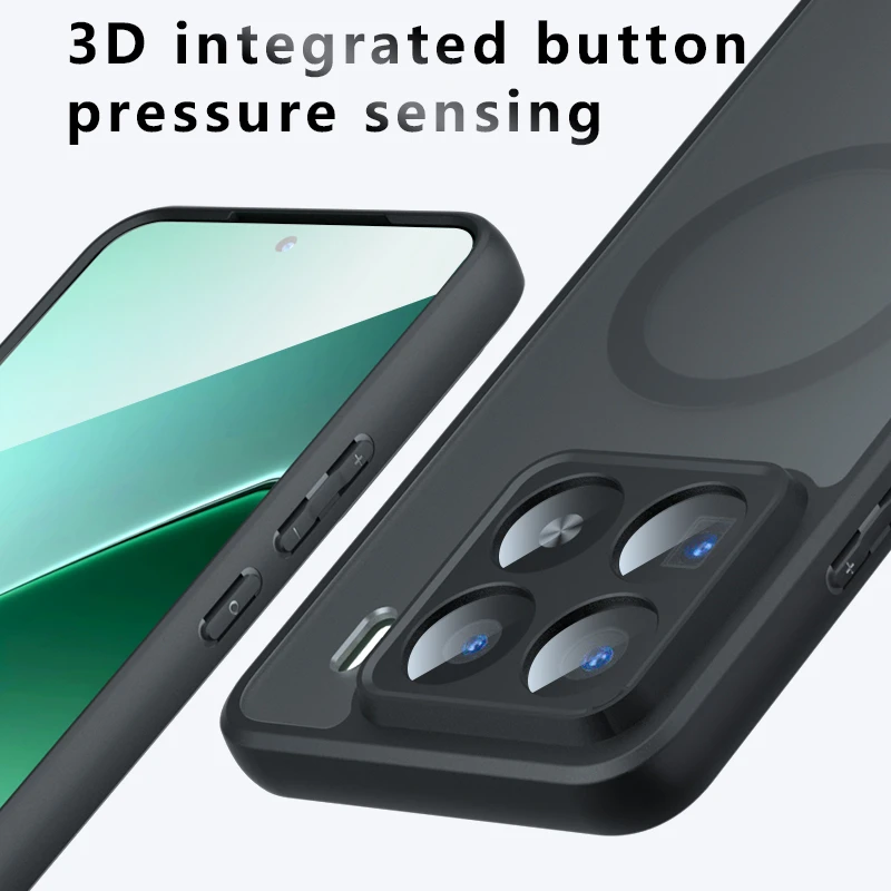 Magnetic Matte Transparent Shockproof Bumper Case - PC Acrylic Hard Shell