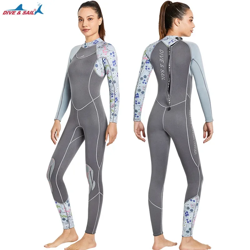

High Elastic 3MM Wetsuit Women's One-piece Thickened Warm Winter Swimming Wetsuit Snorkeling Surfing Wetsuit
