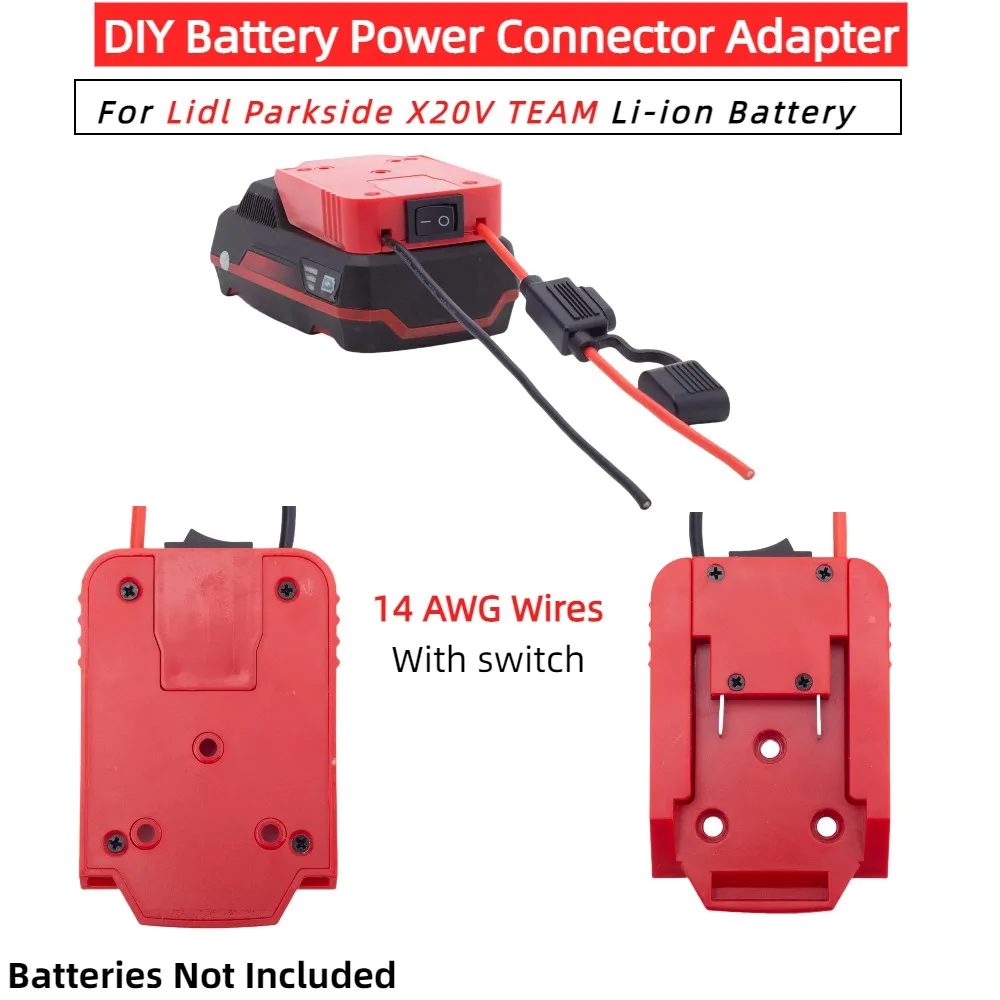 อะแดปเตอร์แบตเตอรี่ DIY สำหรับ Lidl Parkside X20V TEAM Li-ion สำหรับหุ่นยนต์ขนาด 12 เกจหรือล้อไฟฟ้า อัพเกรดให้แหล่งจ่ายไฟ 1
