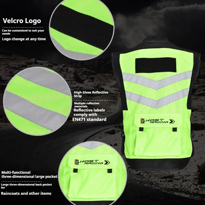 Motorbike Riding Reflective Waistcoat Safety Protective Gear Vest Gilet Reflechissant Cruising Rally Suit Chaleco De Seguridad