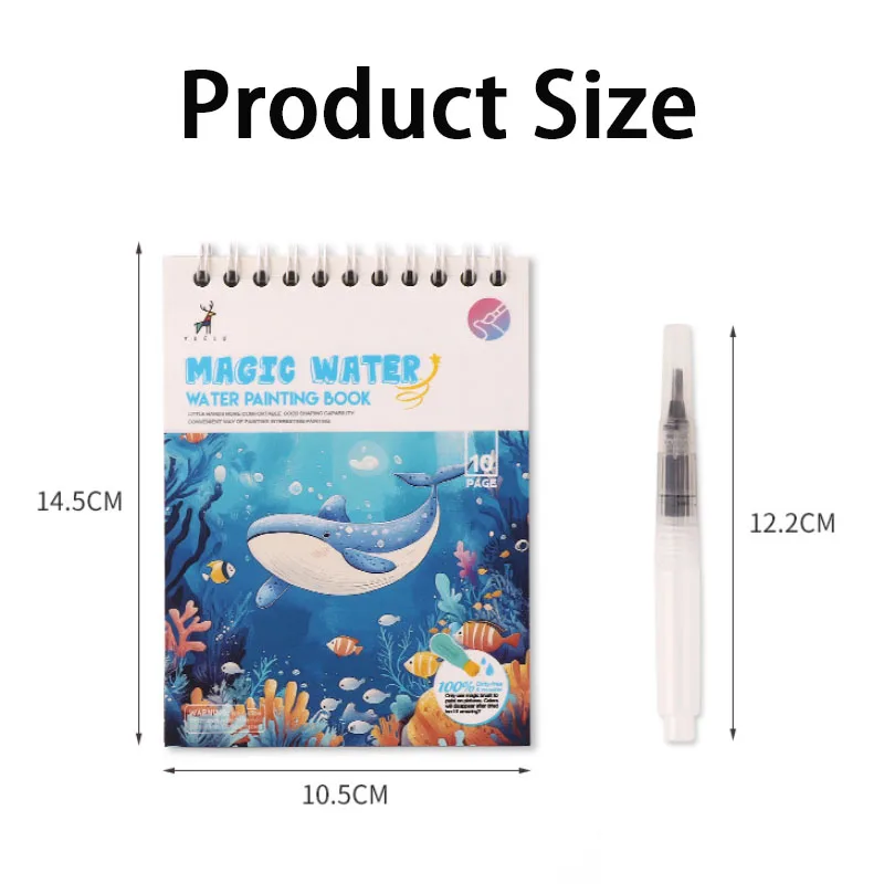 Magic Water Doodle Books Kids Toddlers Drawing Toys Cute Cartoon Unicorn Ocean Forest Animal Reusable Water Painting Cardboard — view 3