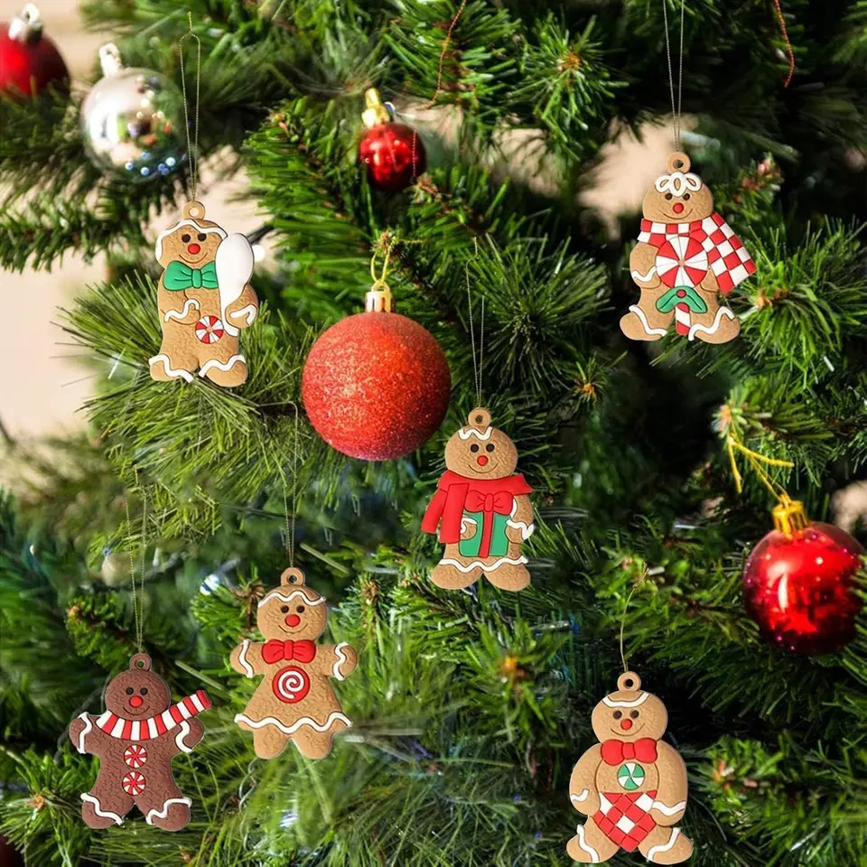 Gingerbread Man Christmas Tree Ornaments Set