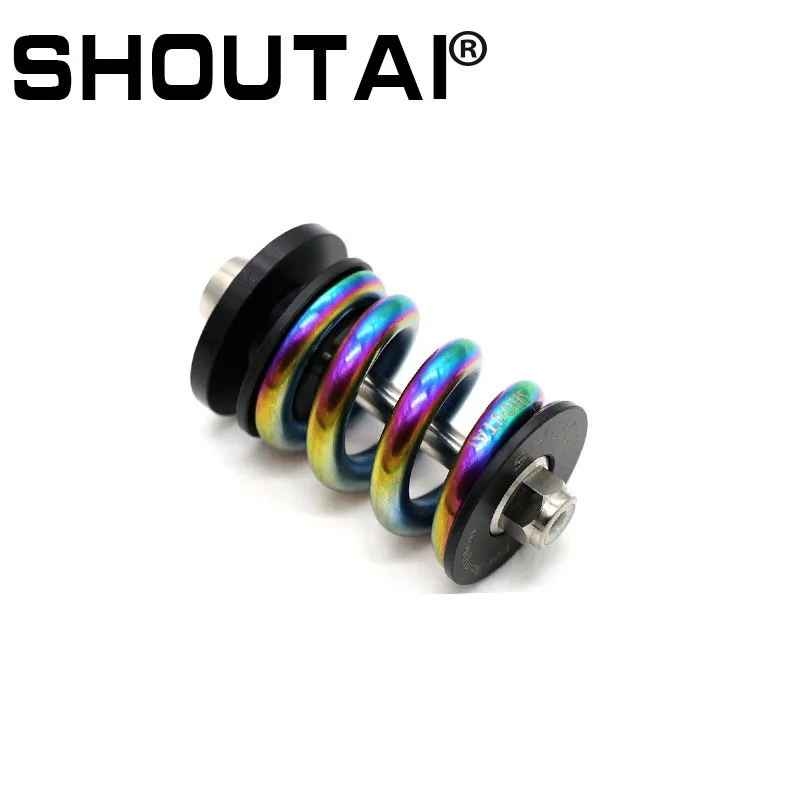 SHOUTAI Bike TC4 Titanium Alloy Spring Rear Shock Absorber for Brompton BMX Amortizer Bicycle Parts 4 Colors bike suspension shock absorber bicycle shock absorber
