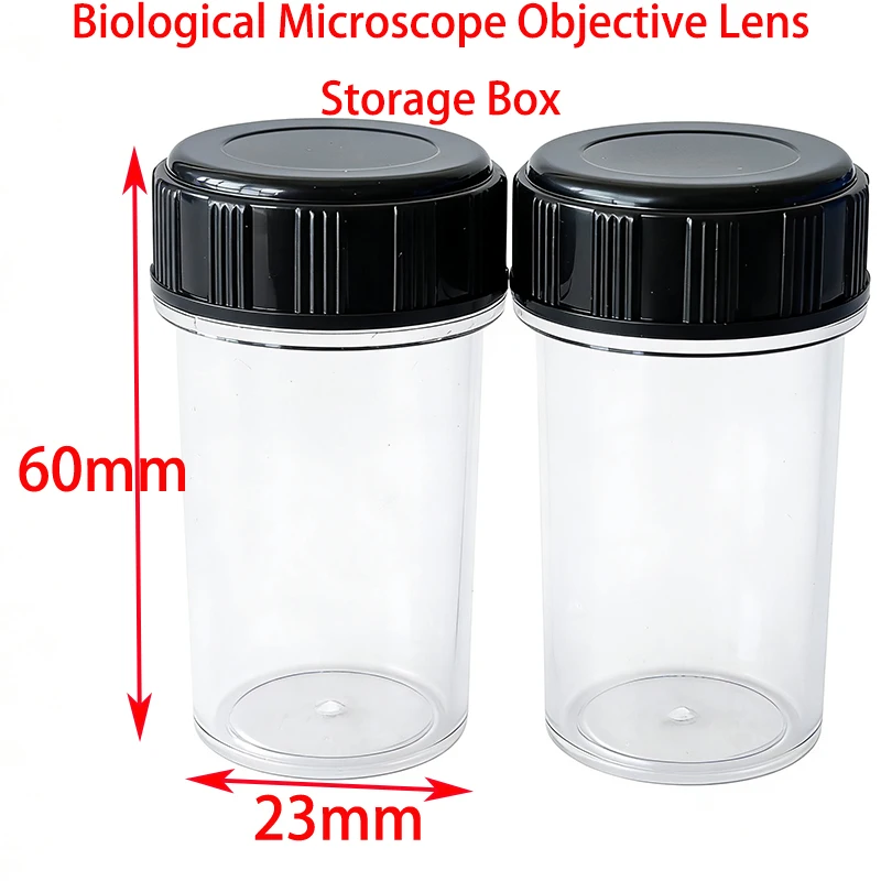 Microscope Containers 10pcs 2pcs Biological Microscope Objective Lens Plastic Box Height 45mm ...