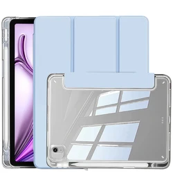 Crystal Clear Tablet Case with Pencil Slot for Enhanced Protection and Functionality (TMYKL - White ice blue)