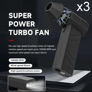 Xiaomi X3 Violent Blower Turbo Fan Jetfan Strong Fans Handheld 3nd Turbo Blower 130000 RPM Wind Speed 52m/s With LED Lighting