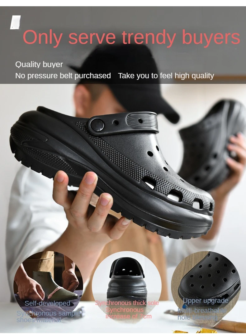 Women and Men's Eva Platform Clogs Slip On Slides Shoes Beach Sandals Gardener Clog Hight Heels Mule Slippers Garden Slides