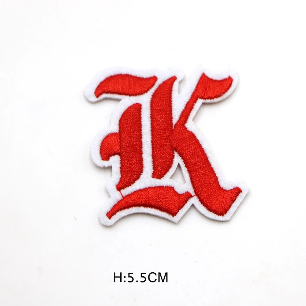 1PC Rot 55MM Griechischen Alphabet A-Z Stickerei Brief Applique Für Kleidung Eisen Auf Marke Aufkleber Für T-shirt Name logo Abzeichen Patch – Detail 11