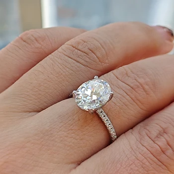 4 Carat Oval Cut Moissanite Engagement Ring For Women 925 Sterling Silver Wedding Bands Bridal Promise Anniversary Jewelry Gift 6