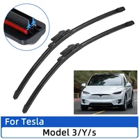 For Tesla Model 3 Y S Front Wiper Blades Brushes Cutter Accessories Rubber Windshield Wiper Universal 1