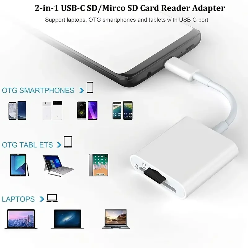 USB C Memory Card Reader Type C to SD TF Adapter iPhone15 Huawei Xiaomi SD TF Card Reader Data Converter Camera Card Reader Sd Card Reader Usb To Type C Adapter Type C Adapter