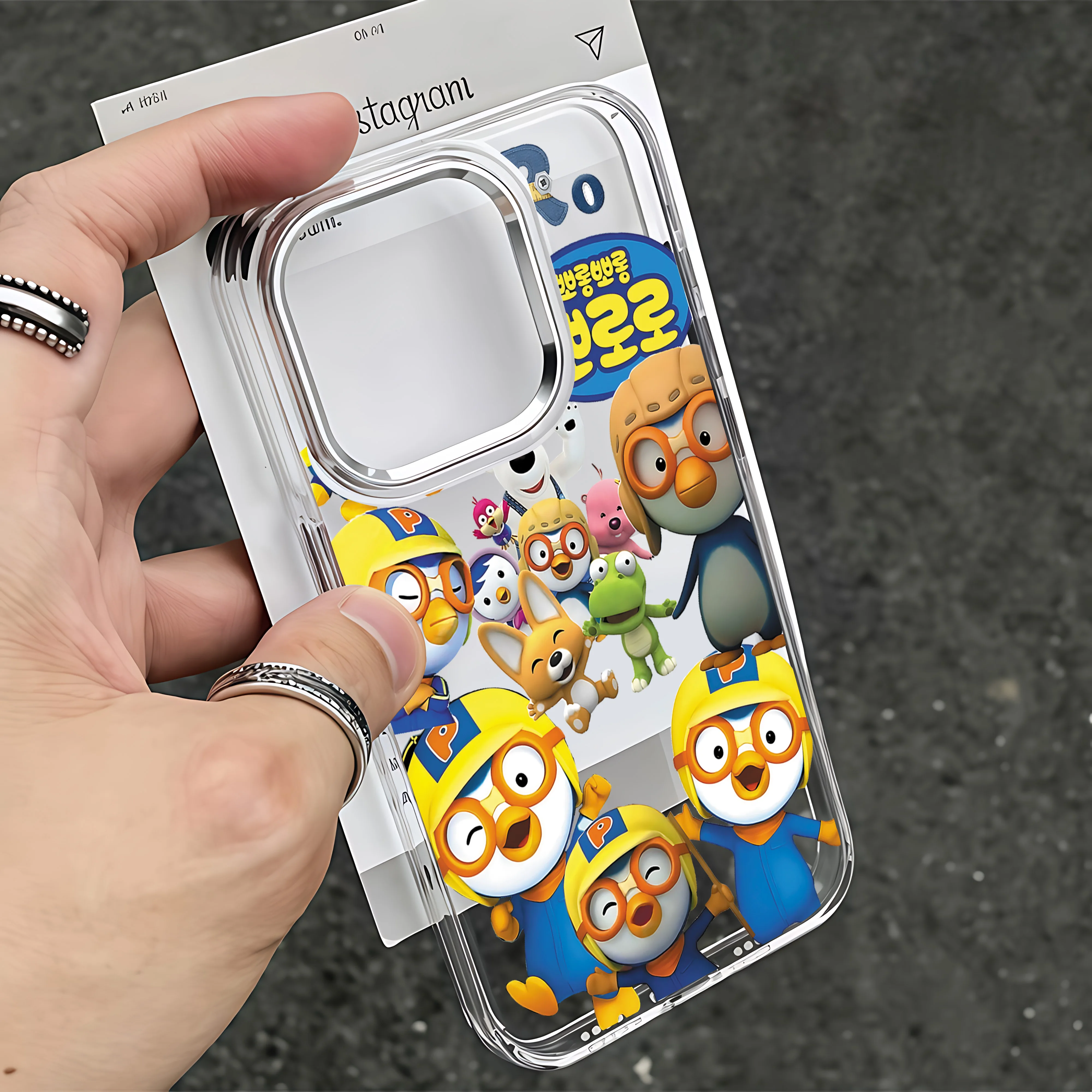 Cartoon Cute Pororos Clear Phone Case