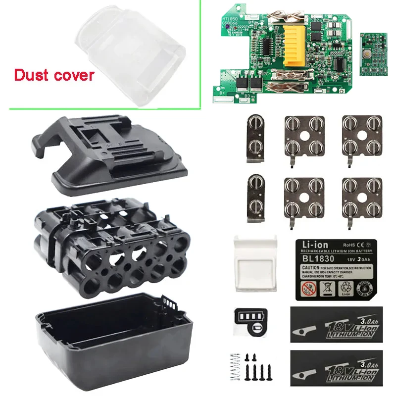 

BL1830 Li-ion Battery Case Charging Protection Circuit Board Box PCB For Makita 18V 3.0Ah 6.0Ah Label Dust Cover BL1860 BL1430