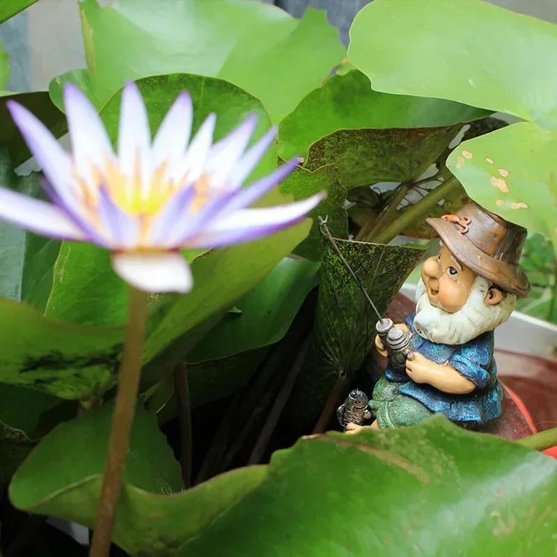 New Mini Gnome Fisherman Resin Statue Outdoor Decoration Fun Lawn Fairy Garden Cute Living Room Decor Accessory