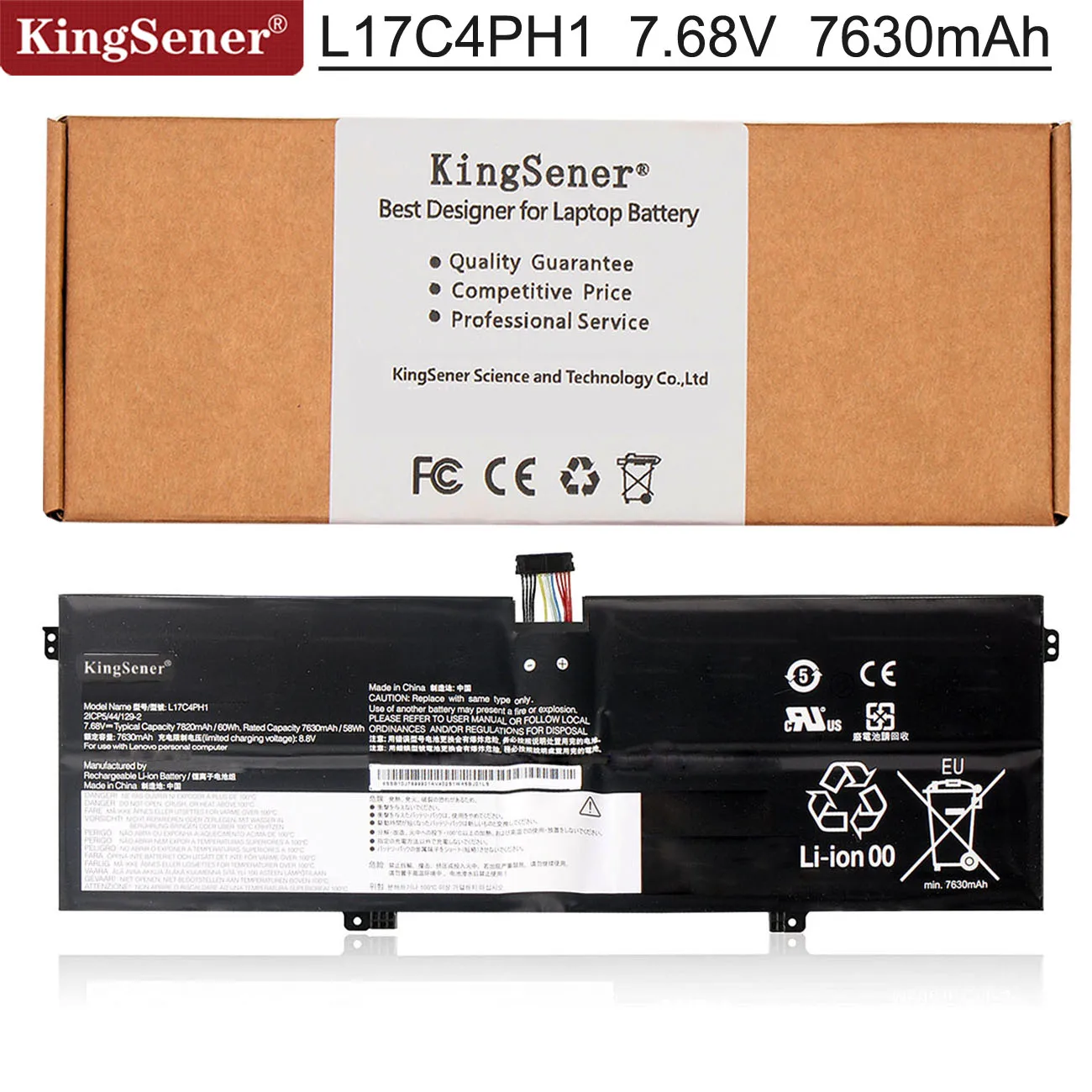

KingSener L17M4PH3 L17C4PH1 L17M4PH2 L17M4PH1 Laptop Battery For Lenovo Yoga 7 Pro-13IKB C930-13IKB 81EQ 81C4 5B10Q82425 58WH