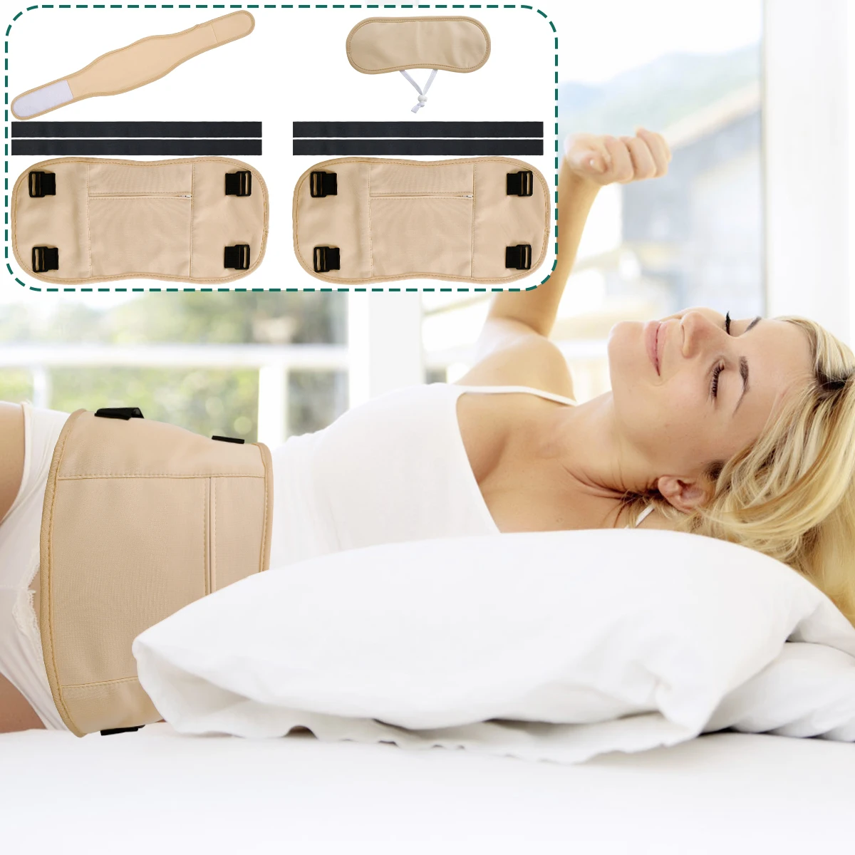 

New 2Pcs Waist Neck Oil Pack Set Washable Reusable Essential Oil Wrap Mess-Free Oil Pack Wrap with Removable Elastic Straps Soft