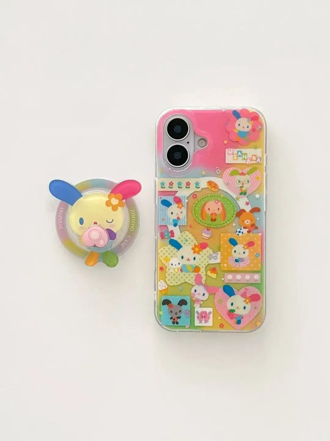 Rainbow Rabbit Dopamine Bunny Art iPhone Case | Cute Luxury MagSafe Shockproof Cover