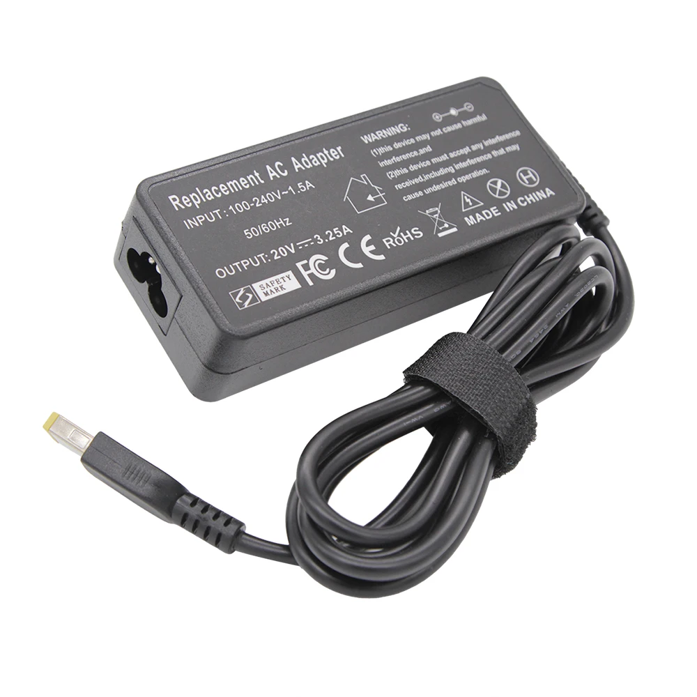 Carregador Portátil para Lenovo Thinkpad X301s X230s G500 G405 x1 Carbono E431 E531 T440s 20v 3.25a 65w ca Adaptador de Energia - Imagem 3