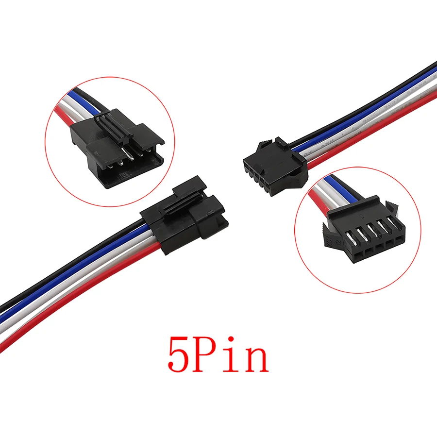 5 paar JST SM 2/3/4/5/6 Pin 2,54mm Pitch Männlich Weiblich Stecker LED Verlängerung Kabel Draht Stecker Für LED Streifen Licht DIY 10/15/20CM – Detail 5