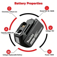 Batterie lithium-ion Makita 18V 9.0Ah 6.0Ah 5.0Ah, pack de remplacement pour DHR202 DDF487 DTW700 DGA404 DTD173, vente chaude 2026 2