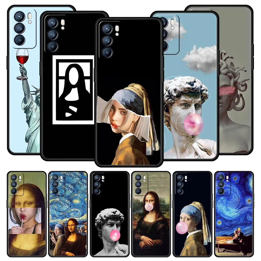 Artistic David and Mona Lisa Phone Case - Elegant Design Cover
