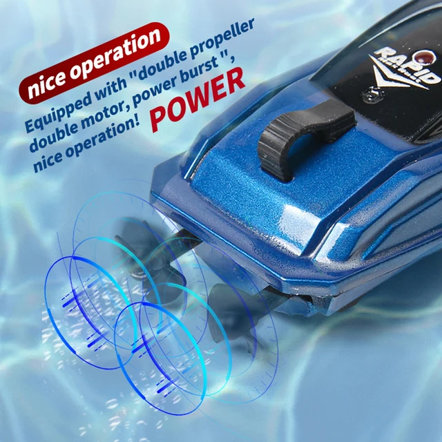 805 Mini RC Boat Radio Remote Controlled One-Button Shift Low Battery Warning Crash Resistant Waterproof RC Speedboat Model 5