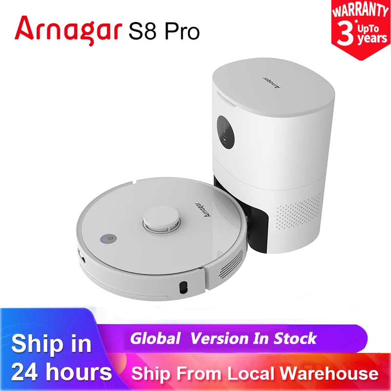 Globalna wersja Arnagar S8 Pro odkurzacz Robot Auto pusty kurz kolekcja Sweep & Mop 4000Pa 5200mAh niski poziom hałasu kontrola aplikacji