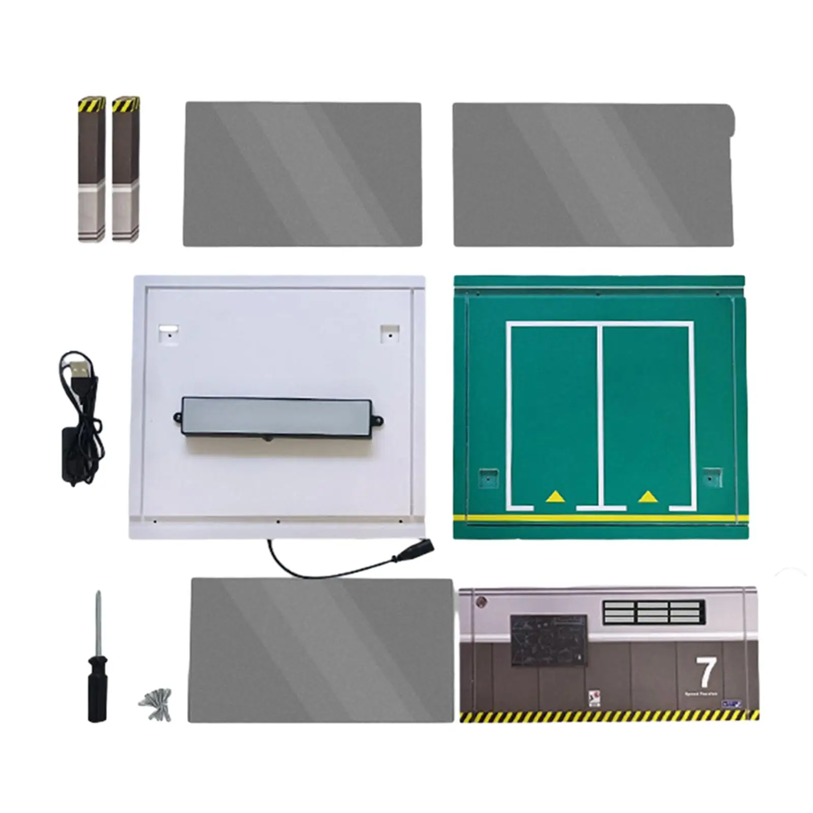 1:32 Scale LED Lighting Garage Model Layout Acrylic Display Case Mini Car Garage for Display Car Home Tabletop Office Decoration 3