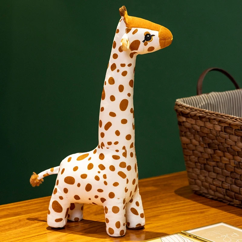 Big Size Simulation Standing Giraffe Plush Toy hold pillow Soft Stuffed Animal deer Sleeping Doll Toy kids Birthday Gift