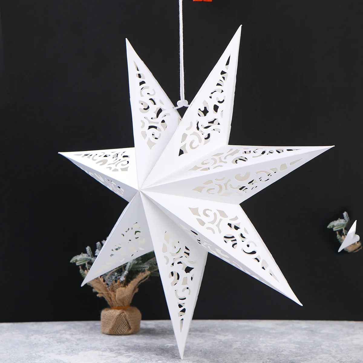 

45 Cm Festival Light Cover Star Shaped Paper Lamp Folding Party Shades Hanging for Tree