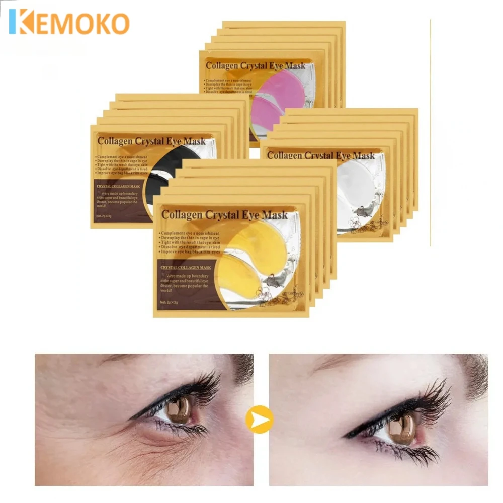 10pcs Crystal Collagen Gold Powder Eye Mask Anti-Aging Dark Circles Acne Beauty Patches For Eye Skin Care Patch Collagen Natural