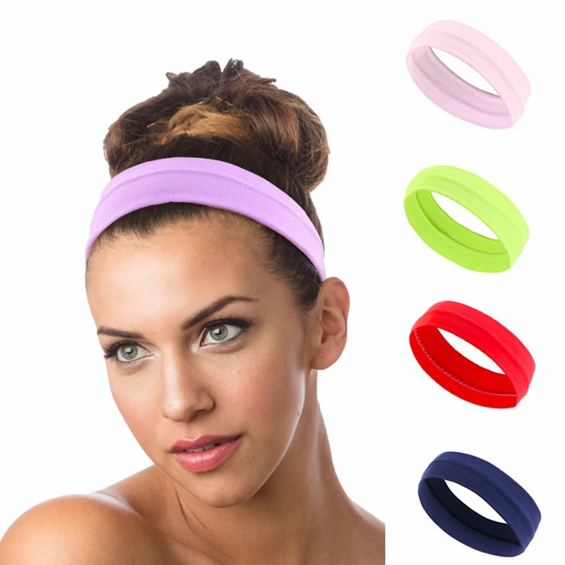 2022NewYogaHairBandsSolidColorSportsElasticHeadbandsRibbonFitnessYogaHeadwear