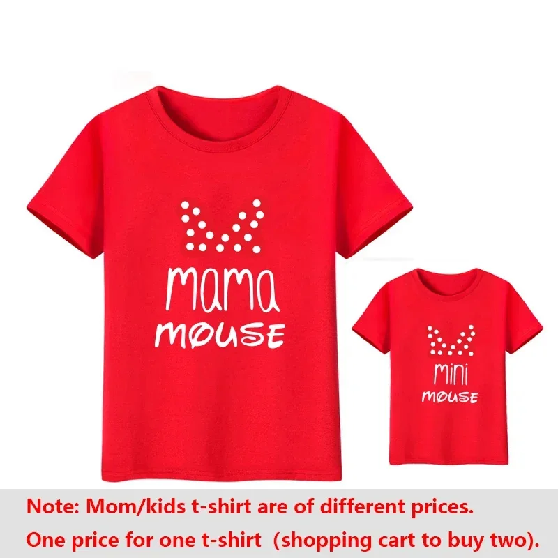 Korean Mama Mouse And Mini Mouse Daughter Kids Tops Baby Outfits Cartoon Mom and Me T-shirt Family Look Matching Outfits 5