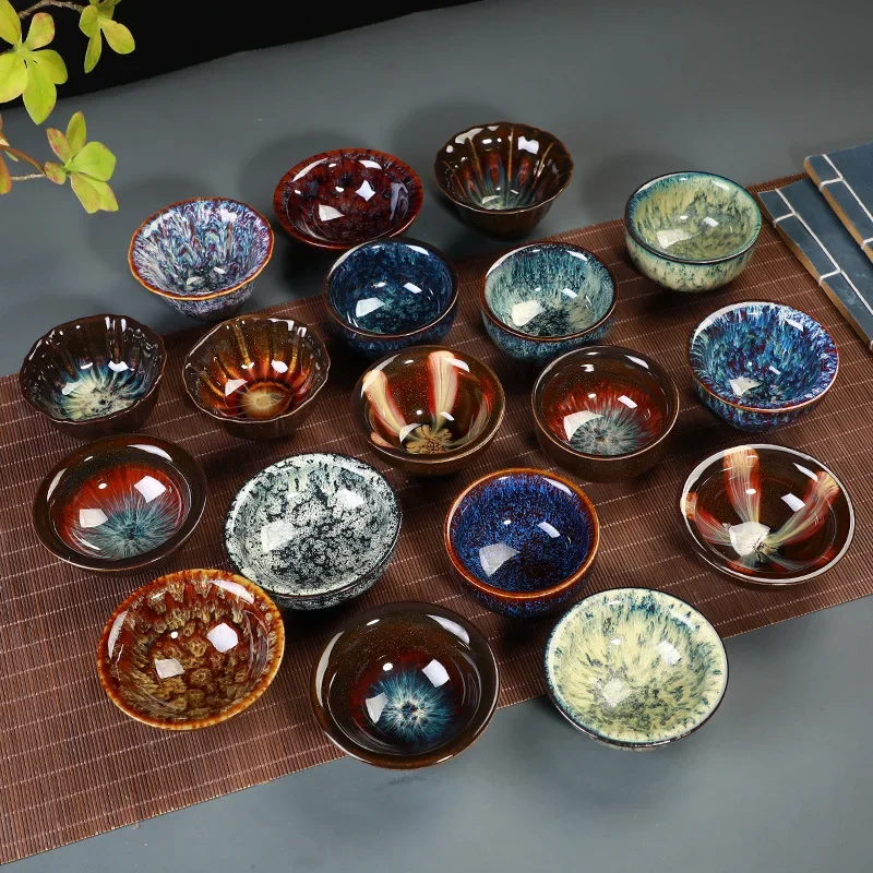 Ceramic Single Cup Tea Cup with Tianmu Glazed Finish